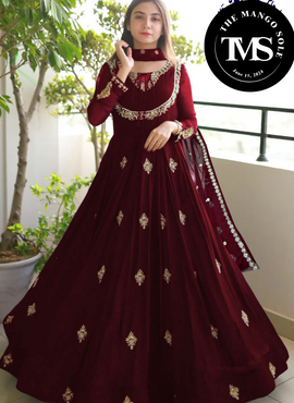 Chiffon Front Embroidered Maxi With Embroidery Dupatta 3Pcs Suit