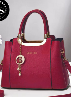 Imported High Quality Synthetic Leather Bag With Long Belt 3 Portion !!