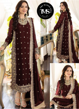 Replica Chiffon Shirt Chiffon Dupatta & Silk Trouser Suit !!