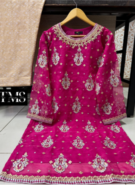 * Embroidered & Mirror Work Article On Bamber Chiffon *