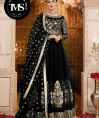 *** Front Heavy Embroidered 8 Bunches With Lace Work On Border Kalli Maxi And Embroidered Dupatta Lace Work 3Pcs ***