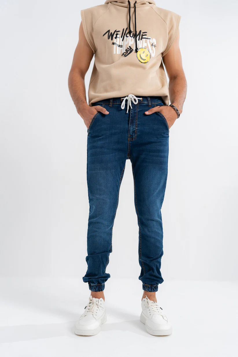 TMS Men Blue Denim Jogger Jeans