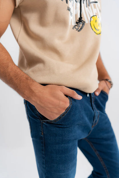 TMS Men Blue Denim Jogger Jeans