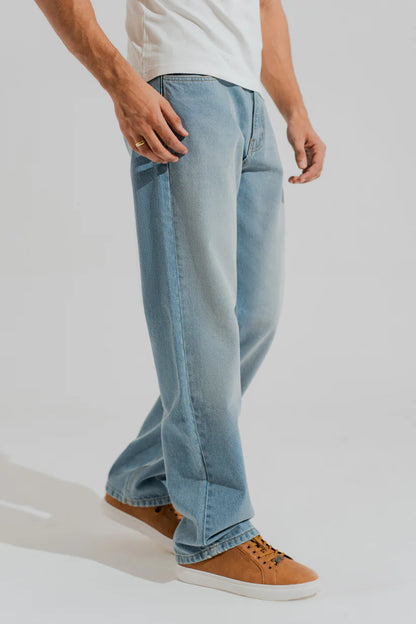 TMSBlue Mid Washed Straight Fit Denim Jeans