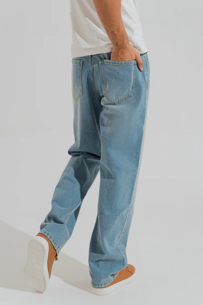 TMSBlue Mid Washed Straight Fit Denim Jeans