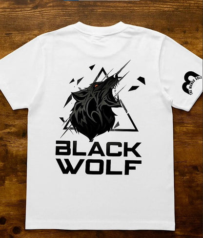 TMS Uni Sex Drop Shoulder Black Wolf T-Shirt