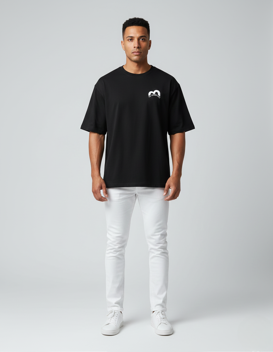 TMS Uni Sex Basic Drop Shoulder Black