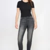 High-Rise Washed Charcoal Skinny Jeans