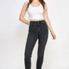 High-Rise Skinny Jeans in Washed Charcoal