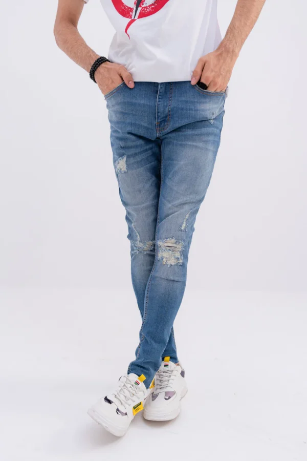 Men Slim Fit Light Blue Denim Jeans