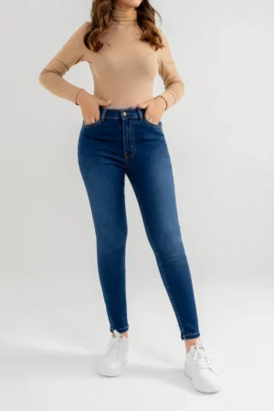 Essential Stretch Mid-Blue Skinny Jeans for Women