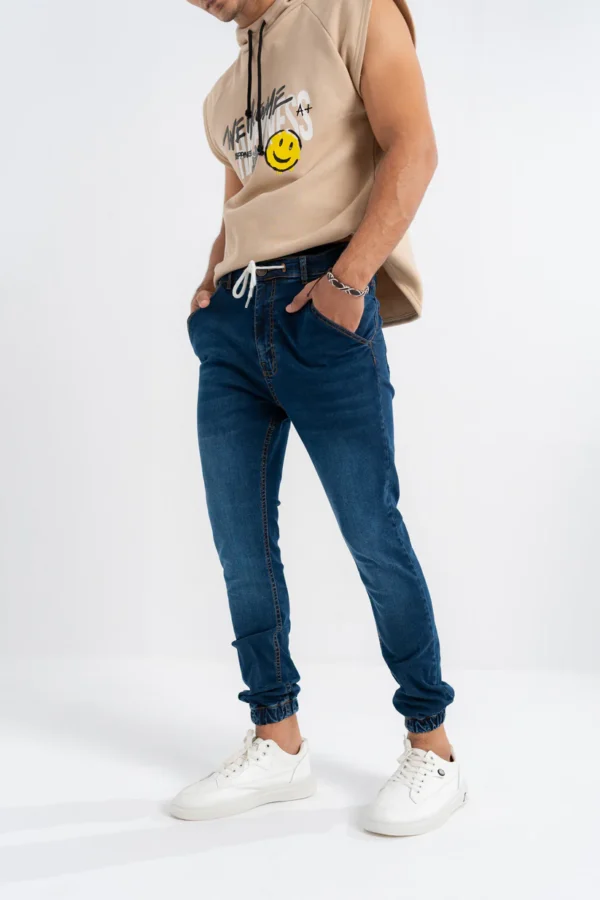 Men Blue Denim Jogger Jeans