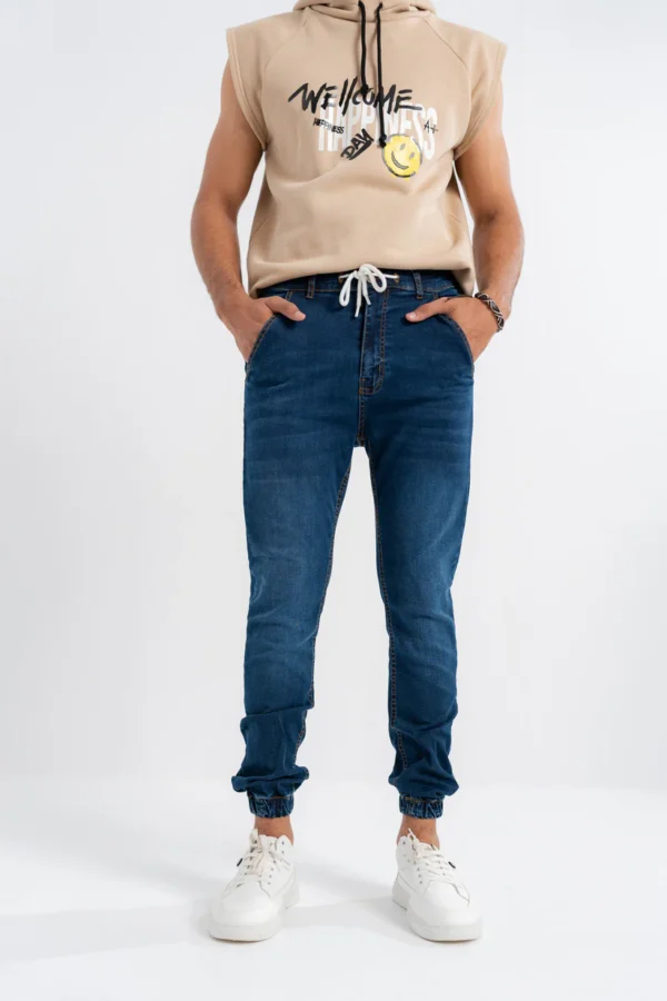 Men Blue Denim Jogger Jeans