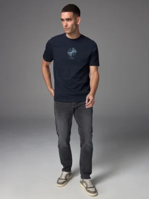 Men Grey Washed Slim Fit Essential Stretch Jeans