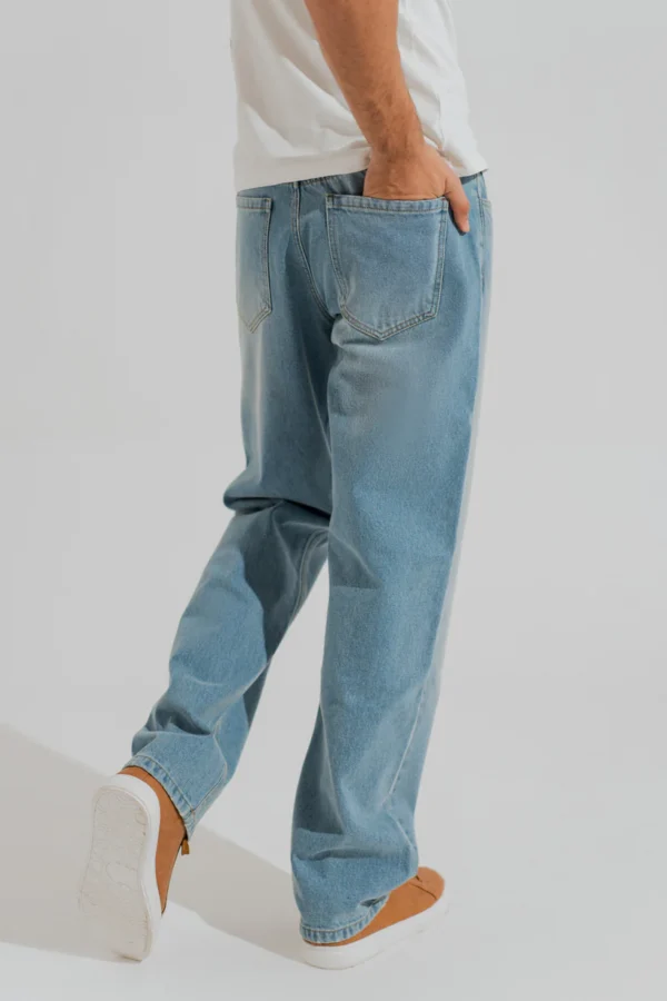 Blue Mid Washed Straight Fit Denim Jeans
