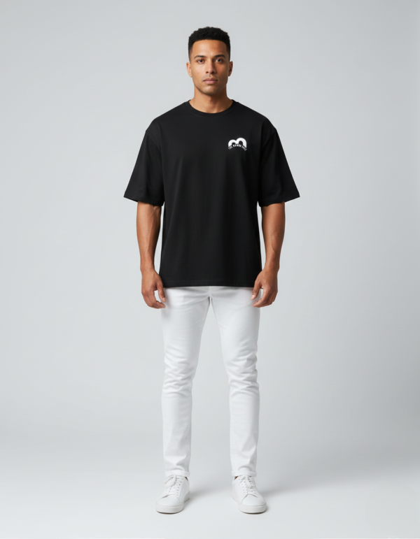 Black Unisex Drop-Shoulder