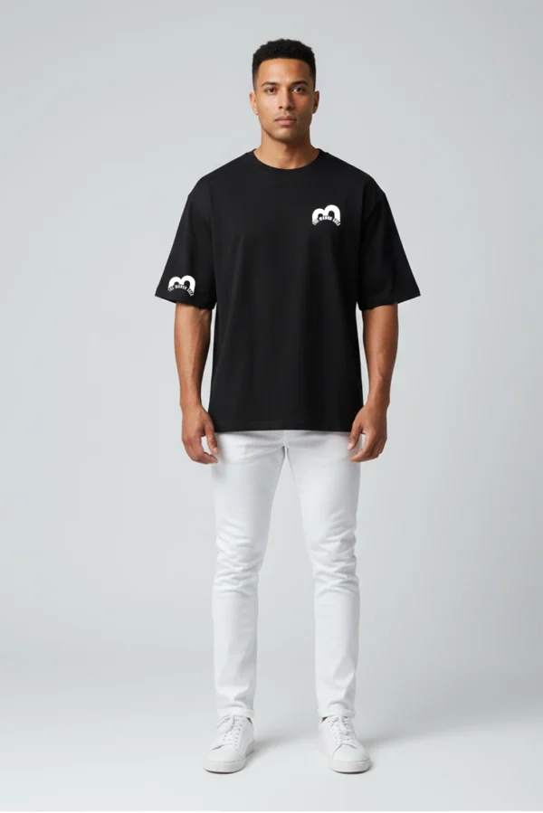 Black Unisex Drop-Shoulder