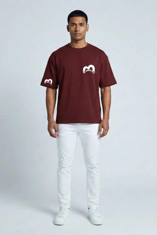 Maroon Unisex Drop-Shoulder