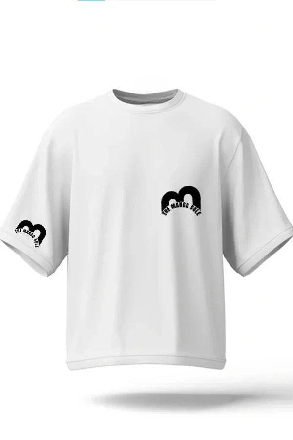 White Unisex Drop-Shoulder