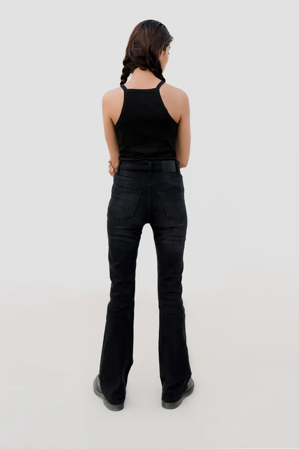WDS23002-BLACK_7 Sleek Jet Black Bootcut Jeans