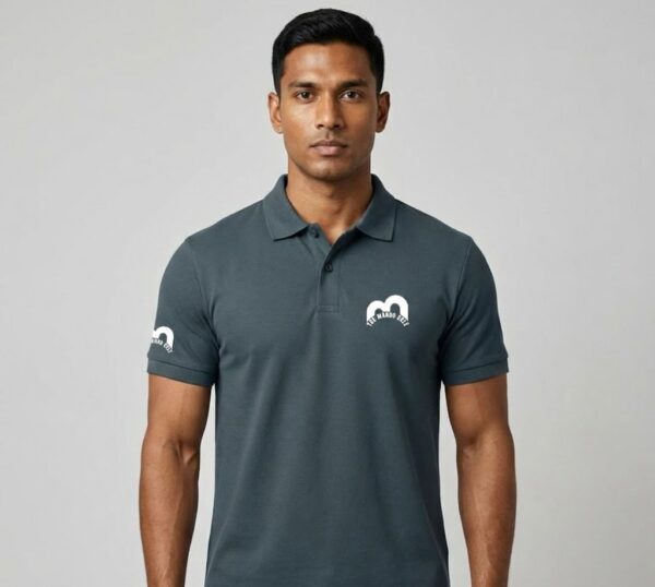 IMG_3928 Premium Grey Cotton Pique Polo Shirt